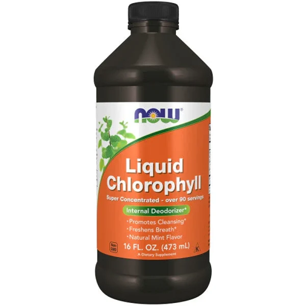 Now Supplements, Liquid Chlorophyll, Super Concentrated, Internal Deodorizer*, Mint Flavor, 16-Ounce
