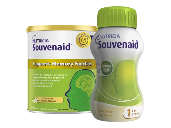 Souvenaid® is a medical nutrition drink that contains a unique blend of ingredients known as Fortasyn® Connect. Souvenaid® provides the key nutritional building blocks to support the growth of brain connections. Taken daily for at least 6 months, Souvenaid® supports memory function in early Alzheimers disease. Use under medical supervision.